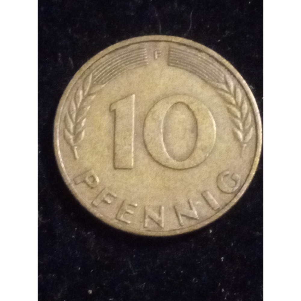 GERMANY  # 10 pfennig 1950 F Bundesrepublik Deutschland super! (100% genuine) - Picture 2 of 4